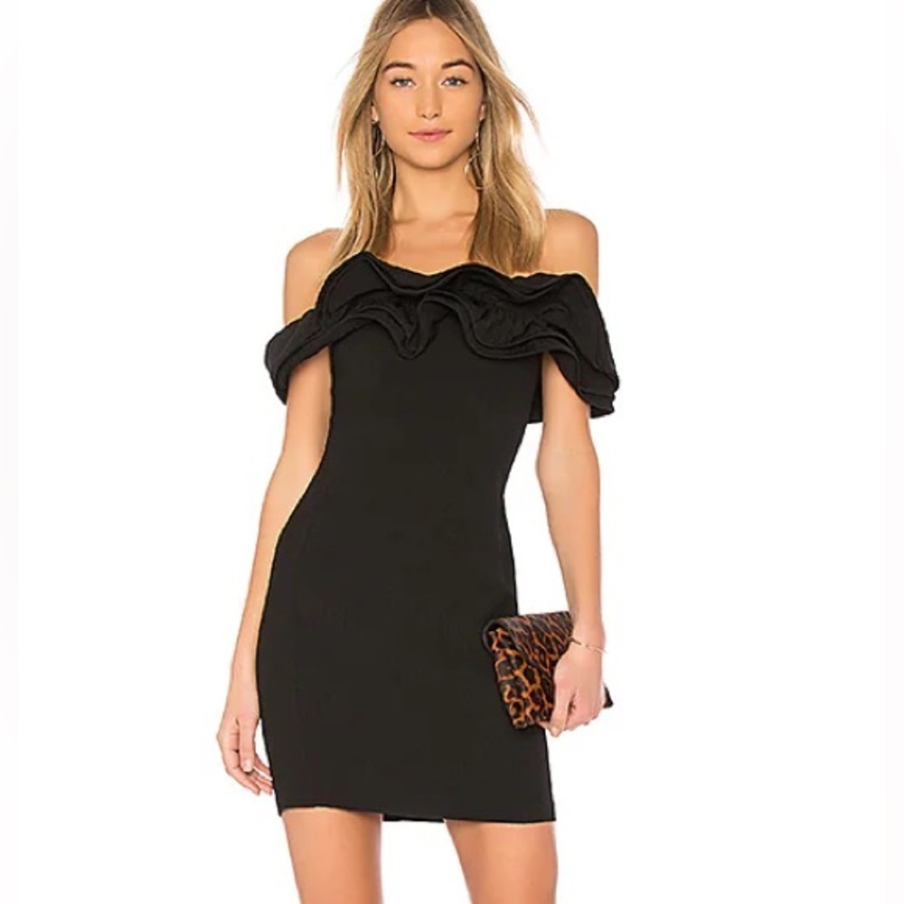 Endless Rose OFF THE SHOULDER DRESS IN BLACK size medium